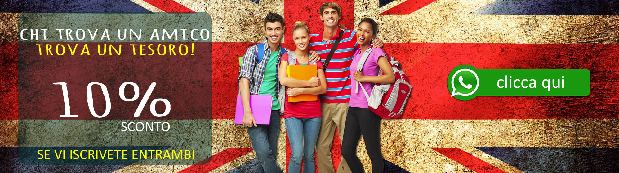 Lezioni di inglese scontate per chi si iscrive con un amico